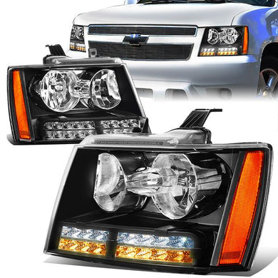 DNA Projector Headlights Chevy Tahoe (07-14) w/ LED DRL + Turn Signal - Clear or Smoke