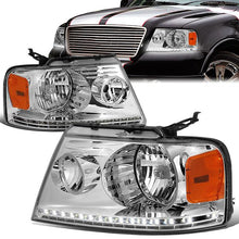 Load image into Gallery viewer, DNA Projector Headlights Ford F150 (04-08) w/ LED DRL - Black or Chrome Alternate Image