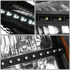 DNA Projector Headlights GMC Sierra (07-14) w/ LED DRL - Black Housing Amber Corner