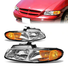 Load image into Gallery viewer, DNA OEM Style Headlights Plymouth Voyager / Grand Voyager (96-99) w/ Amber Corner - Black or Chrome Alternate Image