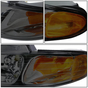 DNA OEM Style Headlights Plymouth Voyager / Grand Voyager (96-99) w/ Amber Corner - Black or Chrome