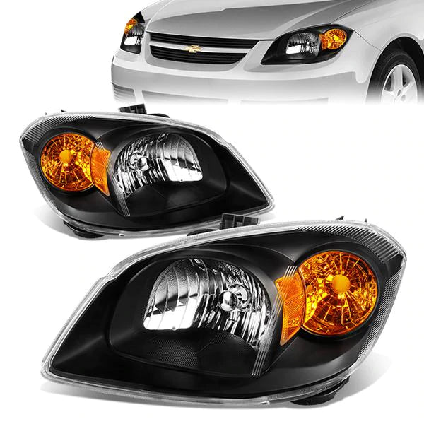 DNA OEM Style Headlights Pontiac G5 (07-10) w/ Amber Corner Light - Black or Chrome