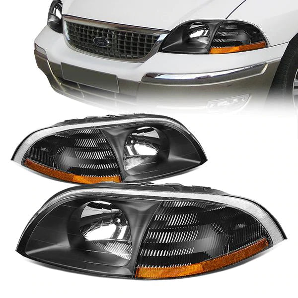 DNA OEM Style Headlights Ford Windstar (99-03) w/ Amber Corner Light -  Black or Chrome