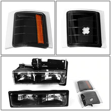 Load image into Gallery viewer, DNA OEM Style Headlights Chevy Tahoe (95-00) w/ Bumper Lamps - Black or Chrome Alternate Image