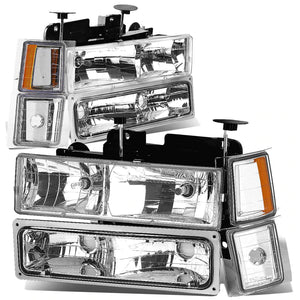 DNA OEM Style Headlights Chevy C/K Series (94-00) w/ Bumper Lamps - Black or Chrome