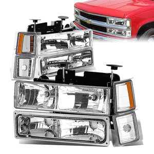 DNA OEM Style Headlights Chevy Tahoe (95-00) w/ Bumper Lamps - Black or Chrome