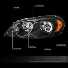 Load image into Gallery viewer, DNA OEM Style Headlights Chevy Monte Carlo (06-07) w/ Amber Corner Light - Black or Chrome Alternate Image