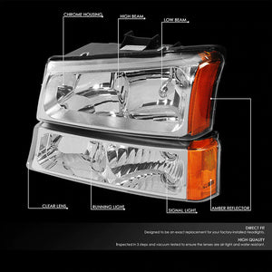 DNA Replacement Headlights Chevy Silverado (03-07) w/ Amber Corner & Bumper Light - Black or Chrome