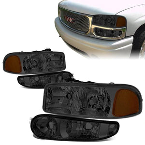 DNA Headlights GMC Sierra 1500 (01-07) OEM Style Replacements - Black or Chrome