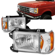 Load image into Gallery viewer, DNA OEM Style Headlights Ford F150 (87-91) w/ Amber Corner Light - Black or Chrome Housing Alternate Image