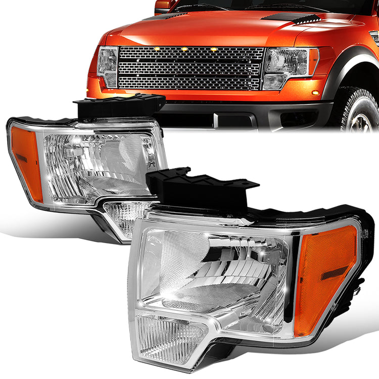 DNA OEM Style Headlights Ford F150 (09-14) w/ Amber Corner Light