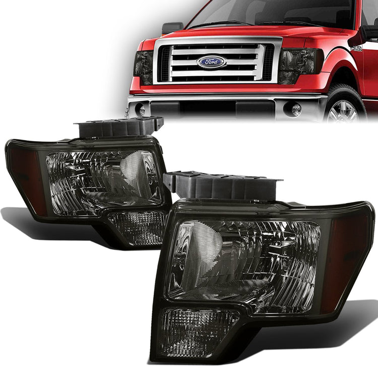 DNA OEM Style Headlights Ford F150 (09-14) w/ Amber Corner Light - Black or  Chrome Housing