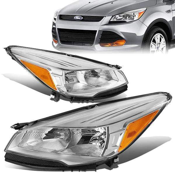 DNA OEM Style Headlights Ford Escape (13-16) w/ Amber Corner Light - Black  or Chrome Housing