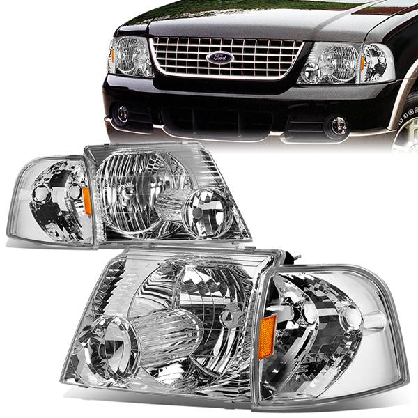 DNA OEM Style Headlights Ford Explorer (02-05) w/ Amber Corner