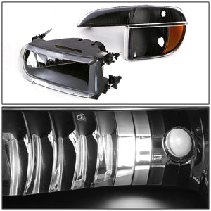 DNA OEM Style Headlights Ford Explorer (95-01) w/ Amber Corner Light - Black or Chrome Housing