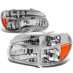 DNA OEM Style Headlights Ford Explorer (95-01) w/ Amber Corner Light - Black or Chrome Housing