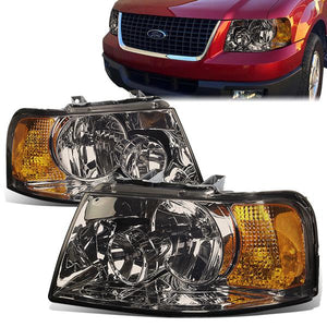 DNA OEM Style Headlights Ford Expedition (03-06) w/ Amber Corner Light -  Black or Chrome Housing