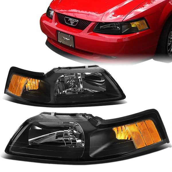DNA OEM Style Headlights Ford Mustang (99-04) w/ Amber Corner