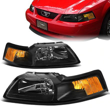Load image into Gallery viewer, DNA OEM Style Headlights Ford Mustang (99-04) w/ Amber Corner Light - Black or Chrome Housing Alternate Image