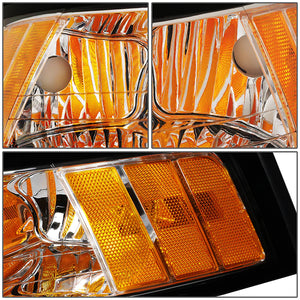 DNA OEM Style Headlights Ford Mustang (99-04) w/ Amber Corner Light - Black or Chrome Housing