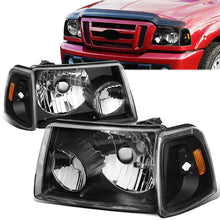 Load image into Gallery viewer, DNA OEM Replacement Headlights Ford Ranger (01-11) w/ Amber Corner Light - Black or Chrome Alternate Image