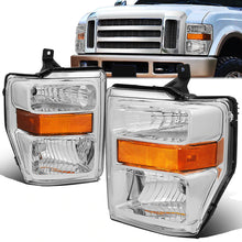 Load image into Gallery viewer, DNA OEM Style Headlights Ford F250 / F350 / F450 / F550 Super Duty (08-10) w/ Amber Corner - Black or Chrome Housing Alternate Image