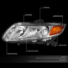 Load image into Gallery viewer, DNA OEM Style Headlights Honda Civic Sedan/Coupe (12-15) w/ Amber Corner Light - Black or Chrome Alternate Image