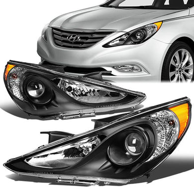 DNA Projector Headlights Hyundai Sonata (11-14) w/ Amber Corner - Black or Chrome Housing