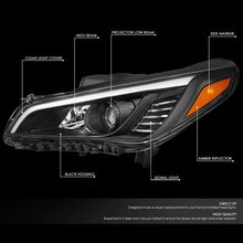 Load image into Gallery viewer, DNA Projector Headlights Hyundai Sonata (15-17) w/ Amber Corner Light - Black Housing Alternate Image