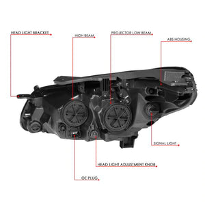 DNA Projector Headlights Hyundai Sonata (15-17) w/ Amber Corner Light - Black Housing