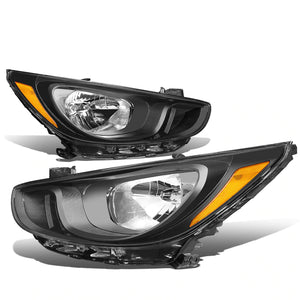 DNA OEM Style Headlights Hyundai Accent (12-14) w/ Amber Corner Light - Black or Chrome Housing