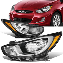 Load image into Gallery viewer, DNA OEM Style Headlights Hyundai Accent (12-14) w/ Amber Corner Light - Black or Chrome Housing Alternate Image