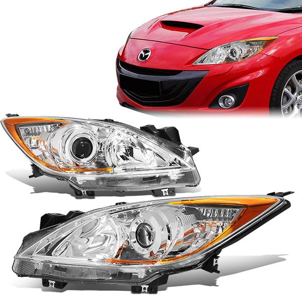 DNA Projector Headlights Mazda3 (10-13) w/ Amber Corner - Black or Chrome  Housing