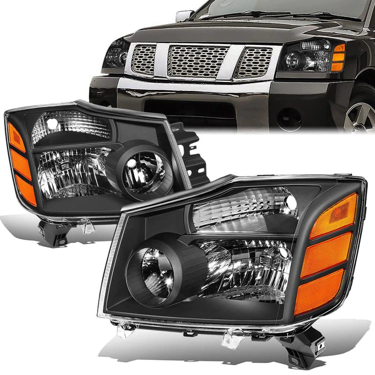 DNA OEM Style Headlights Nissan Armada 05 07 w Amber Corner