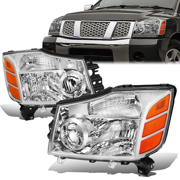 DNA OEM Style Headlights Nissan Armada 05 07 w Amber Corner