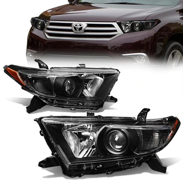 DNA Projector Headlights Toyota Highlander (11-13) w/ Amber Corner