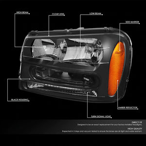 DNA OEM Style Headlights Chevy Trailblazer (02-09) w/ Amber Corner - Black or Chrome