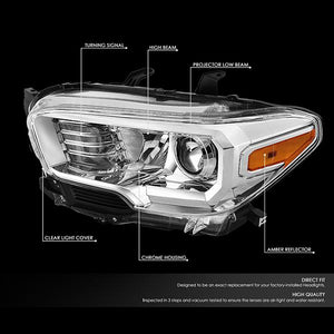 DNA Projector Headlights Toyota Tacoma (16-18) w/ Amber Corner - Black or Chrome Housing