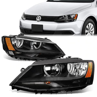 DNA OEM Style Headlights VW Jetta Sedan (11-17) w/ Amber Corner Light - Black or Chrome Housing
