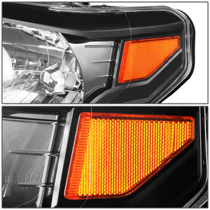 DNA OEM Style Headlights Toyota Tundra (14-18) w/ Amber Corner Light - Black Housing