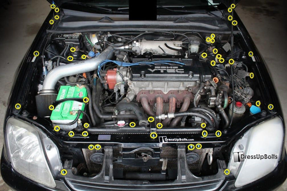 Dress Up Bolts Honda Prelude (19972001) Titanium Full Engine Bay Kit