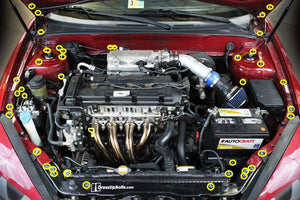 Dress Up Bolts Hyundai Tiburon (2003-2008) Titanium Full Engine Bay Kit