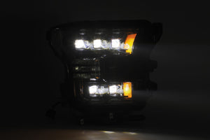 1422.99 AlphaRex Quad 3D LED Projector Headlights Ford F150 (15-17) Nova Series - Switchback DRL & Sequential Turn Signal - Black / Chrome - Redline360