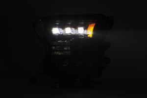 1422.99 AlphaRex Quad 3D LED Projector Headlights Ford F150 Raptor [Nova Series - Switchback DRL & Sequential Signal] (17-20) Alpha-Black / Black / Chrome - Redline360