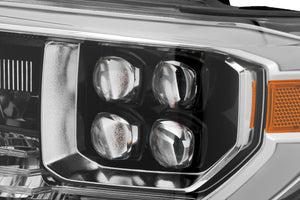 1016.99 AlphaRex Quad 3D LED Projector Headlights Toyota Tundra [Nova Series - DRL Light Tube] (14-20) Alpha-Black / Jet Black / Black / Chrome - Redline360