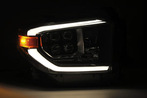 1016.99 AlphaRex Quad 3D LED Projector Headlights Toyota Tundra [Nova Series - DRL Light Tube] (14-20) Alpha-Black / Jet Black / Black / Chrome - Redline360