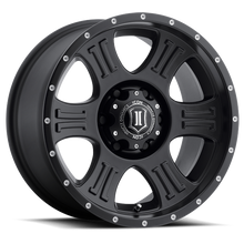 Load image into Gallery viewer, 279.99 ICON Alloys Shield Wheels (17x8.5&quot; 5x5 0mm Offset) Black w/ Machined Logo or Black - Redline360 Alternate Image