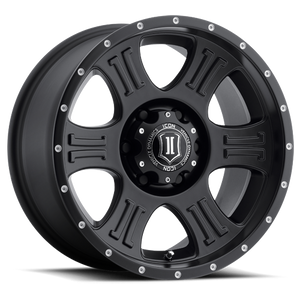 279.99 ICON Alloys Shield Wheels (17x8.5" 5x5 0mm Offset) Black w/ Machined Logo or Black - Redline360