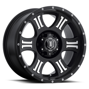 279.99 ICON Alloys Shield Wheels (17x8.5" 6x5.5 0mm Offset) Black w/ Machined Logo or Black - Redline360