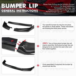 DNA Bumper Lip Honda Fit (18-20) Front Lower w/ Stabilizers - Matte or Gloss Black / Carbon Fiber